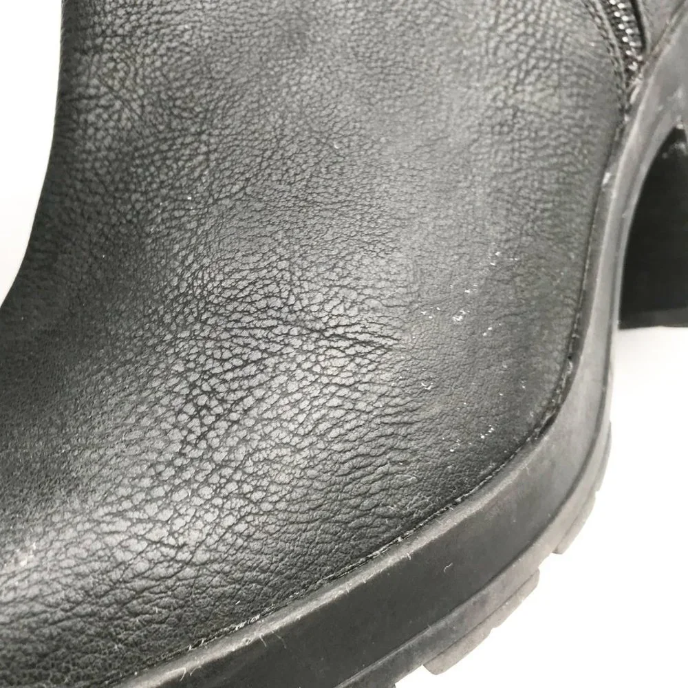 MIX NO. 6 Weinbaum Black Chunky Platform Block Heel Ankle Boots Womens 10
